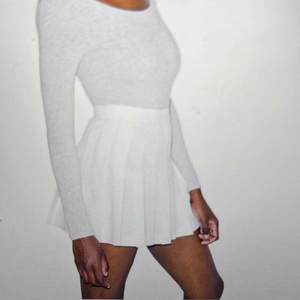 American Apparel Gabardine White Tennis Skirt